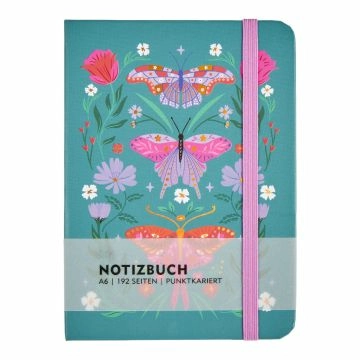 Notizbuch Floral, A6, petrol