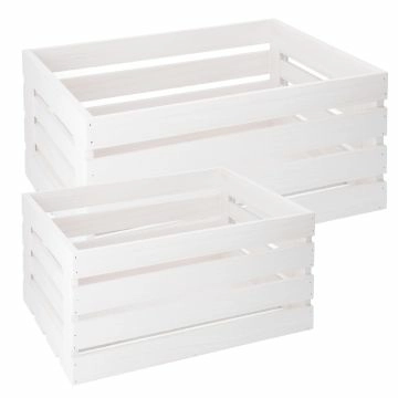 2er Set Holzkiste, weiß