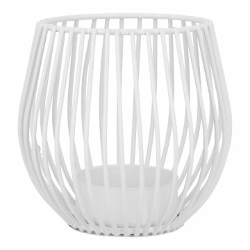 Teelichthalter Modern, weiß, 9 x 8 cm