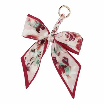 Taschen-Anhänger Schleife, Floral/pink, 24 cm
