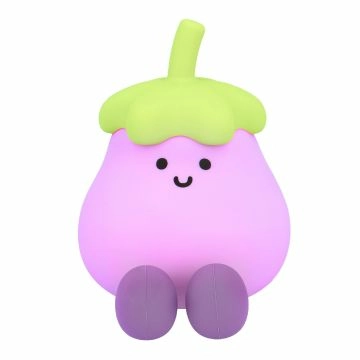 LED-Deko mit Gesicht, Aubergine, 11 cm