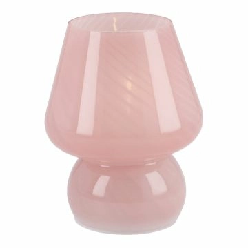 Glas-Leuchte, rosa, 11 x 13 cm