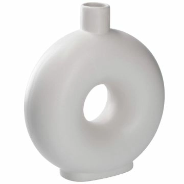 Vase Loch, weiß, 20 cm