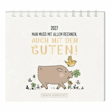 Mini-Tischkalender 2027, Man muss mit allem rechnen