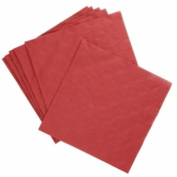 Serviette Artdeco, Prägung, rot, 16 Stück