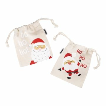 2er Set Beutel Weihnachten, Hohoho, 13 x 16 cm