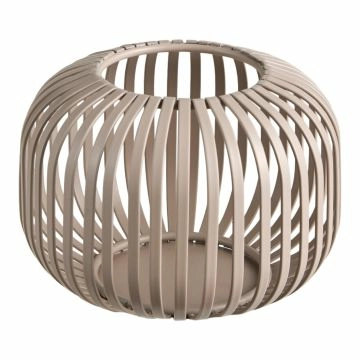 Metall-Windlicht Stäbe, creme/oval, 14 x 10 cm