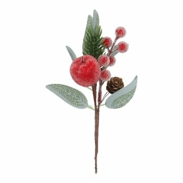 Deko-Stecker mit Apfel, grün/rot, 19 cm
