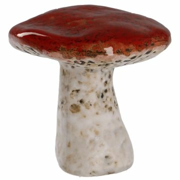 Pilz Rustik, flach/rot, 6.5 cm