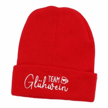 Mütze Weihnachten, Team Glühwein/rot