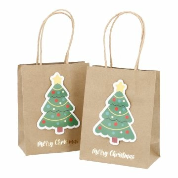 2er Set Geschenktüte Tannenbaum, 11.2 x 14 cm
