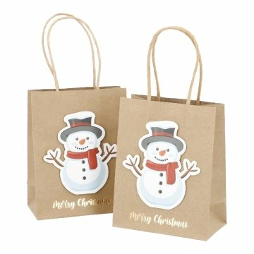 2er Set Geschenktüte Schneemann, 11.2 x 14 cm