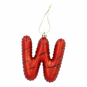 Anhänger Buchstabe, W/rot, 10 cm