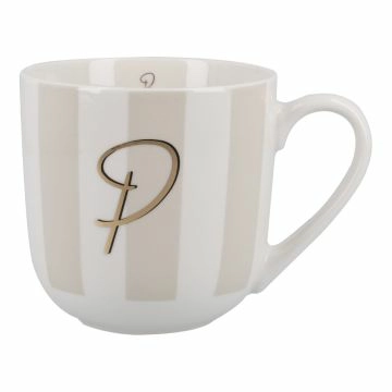 Becher Buchstabe/Streifen/breit, P, 450 ml