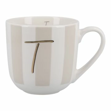 Becher Buchstabe/Streifen/breit, T, 450 ml