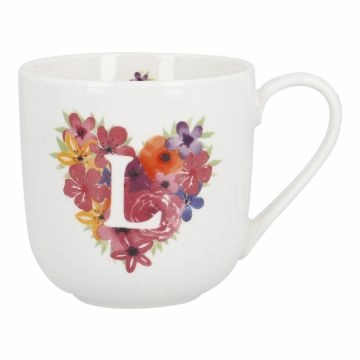 Becher Buchstabe/Flower-Herz, L, 450 ml