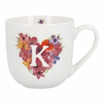 Becher Buchstabe/Flower-Herz, K, 450 ml