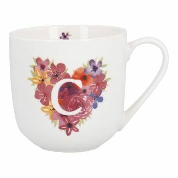 Becher Buchstabe/Flower-Herz, C, 450 ml