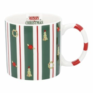 Becher Weihnachten/Streifen, grün, 380 ml