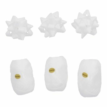 Geschenkband-Set Glitter, weiß, 6-teilig