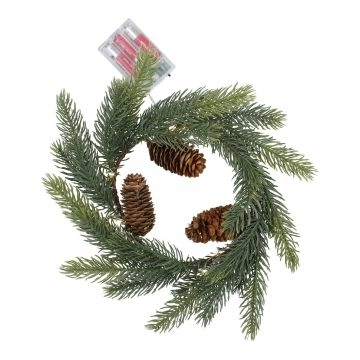 LED-Kranz mit Zapfen, 30 cm