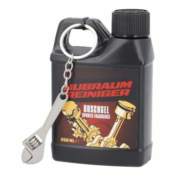 Duschgel Ölkanister mit Werkzeug, Hubraum, 260 ml