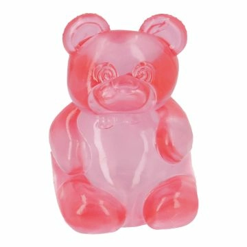 Quetsch-Bär, rot/transparent, 9 cm
