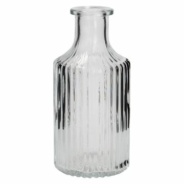 Flaschen-Vase Rillen, schmal, 7 x 14 cm
