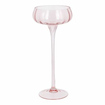 Teelichthalter Pokal, rosa, 12 x 30 cm