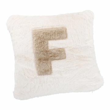 Kissen Buchstabe,  F/creme, 30 x 30 cm