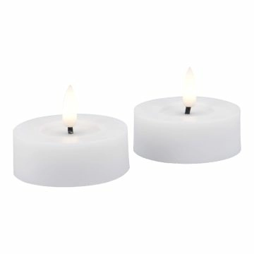 2er Set LED-Teelicht, weiß, 6.5 x 5 cm