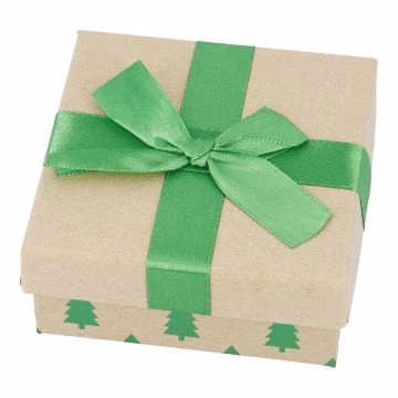 Geschenkbox Xmas, Baum/grün, 10.5 x 10.5 cm