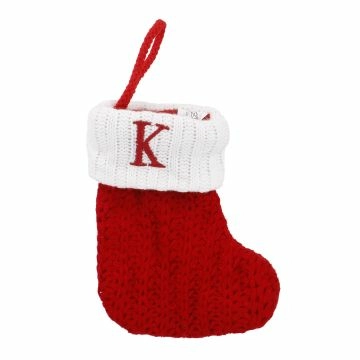 Nikolausstiefel Buchstabe, Strick, K, 18 cm