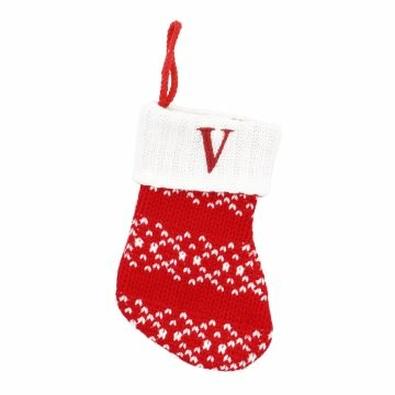 Nikolausstiefel Buchstabe, weiß, V, 18 cm