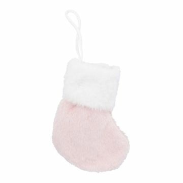 Nikolausstiefel Mini, rosa/weiß, 19 cm