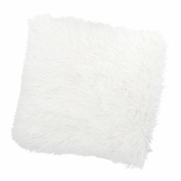 Kissen Zottel/lang, creme, 45 x 45 cm