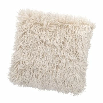 Kissen Zottel/lang, beige, 45 x 45 cm