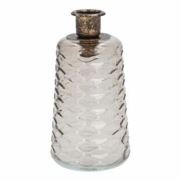 Kerzenständer Muster-Flasche, Wellen, 14.5 cm