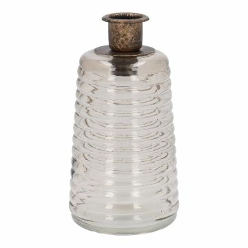 Kerzenständer Muster-Flasche, Streifen/quer, 14.5 cm