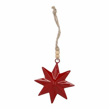 Metall-Anhänger Glanz, Stern/rot, 8 cm