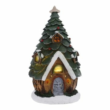LED-Haus Wichtel, grün, 24 cm