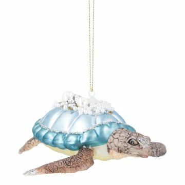 Anhänger Fancy, bunt, Schildkröte/Perlen, 12.5 x 6 cm