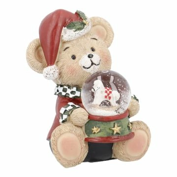 Schneekugel Teddy, Mütze/Pferd, 7.5 x 10.5 cm