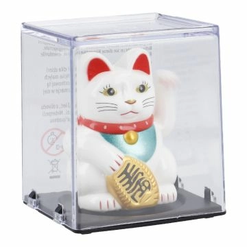 Winkekatze Solar, weiß, Höhe 6.5 cm