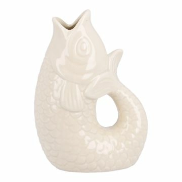 Vase Fisch, weiß, 14.5 cm
