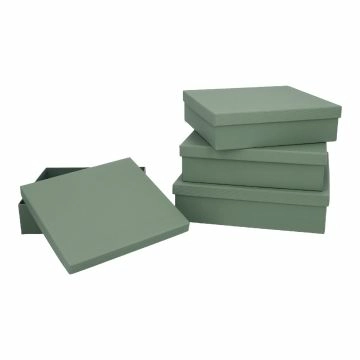 4er Set Geschenkkarton Edel, tannengrün
