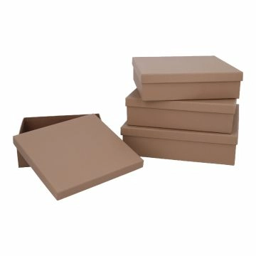 4er Set Geschenkkarton Edel, schokobraun