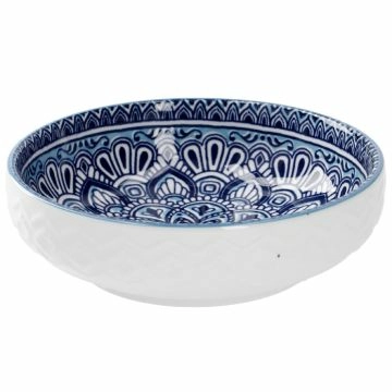 Schale China, flach, blau/hellblau, 12 cm