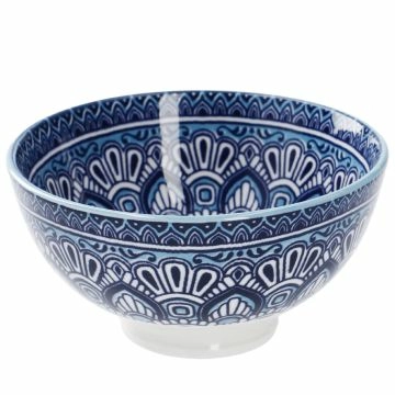 Schale China, hoch, blau/hellblau, 9.5 cm