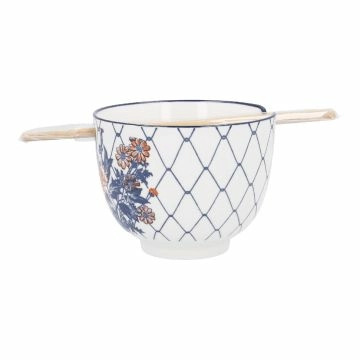 Schale Eva mit Essstäbchen, Blumennetz, 13 x 9.8 cm